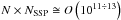 Mathematical equation: \hbox{${N} \times {N_{{\text{SSP}}}} \cong O\left( {{{10}^{11\div13 }}} \right)$}