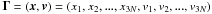 Mathematical equation: \hbox{${\vec{\Gamma }} = \left( {{\vec{x}}, {\vec{v}}} \right) = \left( {{x_1},{x_2},...,{x_{3N}},{v_1},{v_2},...,{v_{3N}}} \right)$}