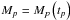 Mathematical equation: \hbox{${M_p} = {M_p}\left( {{t_p}}\right)$}