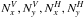 Mathematical equation: \hbox{$N_x^V,N_y^V,N_x^H,N_y^H$}