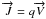 Mathematical equation: \hbox{$\overrightarrow{J} = q\overrightarrow{V}$}