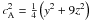 Mathematical equation: \hbox{$c_{\rm A}^2= \frac{1}{4}\left(y^{2}+9z^{2}\right)$}