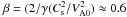 Mathematical equation: \hbox{$\beta=(2/\gamma(C_{\rm s}^{2}/V_{\rm A0}^{2}) \approx 0.6$}