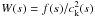 Mathematical equation: \hbox{$W(s) = f(s)/c_{\rm k}^{2}(s)$}