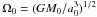 Mathematical equation: \hbox{$\Omega_0 = (GM_0/a_0^3)^{1/2}$}