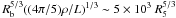 Mathematical equation: \hbox{$R_{\rm b}^{5/3}((4\pi/5)\rho/L)^{1/3} \sim 5 \times 10^3~R_{5}^{5/3}$}