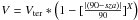 \hbox{$V=V_{\rm ter}*\left(1-[\frac{|(90-sza)|}{90}]^X\right)$}