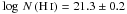 \hbox{$\log\,N\left(\ion{H}{i}\right)=21.3\pm0.2$}