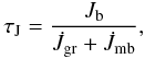 \appendix \setcounter{section}{1} \begin{equation} \tau_{\rm J} = \frac{J_{\rm b}}{\dot J_{\rm gr}+\dot J_{\rm mb}}, \end{equation}