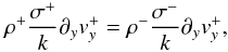 \appendix \setcounter{section}{1} \begin{equation} \label{cont1} \rho^+\frac{\sigma^+}{k}\partial_y v_y^+=\rho^-\frac{\sigma^-}{k}\partial_y v_y^+, \end{equation}