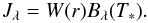 \appendix \setcounter{section}{2} \begin{equation} J_{\lambda} = W(r)B_{\lambda}(T_*). \end{equation}