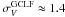 \hbox{$\sigma_V^{\rm GCLF}\approx1.4$}