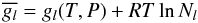 \appendix \setcounter{section}{2} \begin{equation} \overline{g_l} = g_l(T,P) + RT \ln N_l \end{equation}