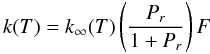 \appendix \setcounter{section}{3} \begin{equation} k(T)=k_\infty(T) \left( \frac{P_r}{1+P_r}\right)F \end{equation}