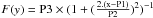 Mathematical equation: \hbox{$F(y)=\rm{P3}\times(1 + (\frac{2. (x-\rm{P1})}{P2})^2 )^{-1}$}