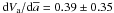 \hbox{${\rm d}V_{\rm a}/{\rm d}\overline{a} =0.39\pm0.35$}