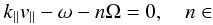 \begin{equation} k_{\parallel} v_{\parallel} - \omega - n \Omega = 0, \quad n \in \mathds{Z} \label{eq:wave-particle-res} \end{equation}