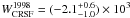 \hbox{$W_\mathrm{CRSF}^{1998}=(-2.1^{+0.6}_{-1.0})\times 10^{3}$}