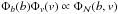 \hbox{$\Phi_b(b)\Phi_v(v)\propto \Phi_{\cal N}(b,v)$}