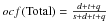\hbox{$ocf({\rm Total})= \frac{d+t+q}{s+d+t+q}$}