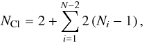 \appendix \setcounter{section}{1} \begin{equation} \label{nclone} N_{\mathrm{Cl}} = 2 + \sum_{i=1}^{N-2}2\left(N_{i}-1\right), \end{equation}