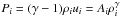 \hbox{$P_i=(\gamma-1) \rho_i u_i=A_i\rho_i^{\gamma}$}