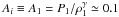 \hbox{$A_i\equiv A_1=P_1/\rho_1^{\gamma}\simeq0.1$}