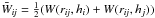 \hbox{$\bar W_{\textit{ij}}= \frac{1}{2}(W(r_{\textit{ij}},h_i)+W(r_{\textit{ij}},h_j))$}