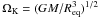\hbox{$\Omega_{\rm K}=(GM/R_{\rm eq}^3)^{1/2}$}