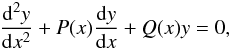 \appendix \setcounter{section}{2} \begin{equation} \label{appen2} \frac{{\rm d}^2 y}{{\rm d} x ^2}+ P(x) \frac{{\rm d}y}{{\rm d}x} + Q(x) y = 0, \end{equation}