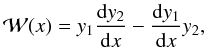 \appendix \setcounter{section}{2} \begin{equation} \mathcal{W}(x)=y_1 \frac{{\rm d} y_2}{{\rm d}x} - \frac{{\rm d}y_1}{{\rm d}x} y_2, \end{equation}