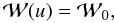 \appendix \setcounter{section}{2} \begin{equation} \mathcal{W}(u) = \mathcal{W}_0, \label{beta} \end{equation}