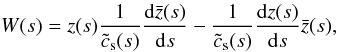 \appendix \setcounter{section}{2} \begin{equation} \label{wrons} W(s) = z(s) \frac{1}{\tilde{c}_{\rm s}(s)}\frac{{\rm d} \bar{z}(s)}{{\rm d} s} - \frac{1}{\tilde{c}_{\rm s}(s)}\frac{{\rm d} z(s)}{{\rm d} s}\bar{z}(s), \end{equation}
