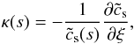 \appendix \setcounter{section}{3} \begin{equation} \kappa (s) = - \frac{1}{\tilde{c}_{\rm s}(s)} \frac{\partial \tilde{c}_{\rm s}}{\partial \xi}, \end{equation}