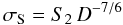 \begin{equation} \sigma_\mathrm{S} = S_2\,D^{-7/6} \end{equation}