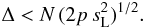 \appendix \setcounter{section}{2} \begin{equation} \Delta < N\,(2 p\, s^2_\mathrm{L})^{1/2}. \label{eq:trend} \end{equation}