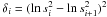 \hbox{$\delta_i = (\ln s^2_i - \ln s^2_{i+1})^2$}