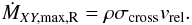 \begin{equation} \dot{M}_{XY, \max, {\rm R}}=\rho \sigma_{\rm cross} v_{\rm rel}. \end{equation}