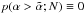 \hbox{$p(\alpha>\tilde{\alpha};N)\equiv0$}