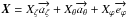 \hbox{$\vec{X}=X_{\zeta}\overrightarrow{a_{\zeta}}+X_{\theta}\overrightarrow{a_{\theta}}+X_{\varphi}\overrightarrow{e_{\varphi}}$}