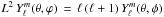 \hbox{$L^2 \, Y_{\ell}^{m}(\theta,\varphi) \, = \, \ell \, (\ell+1) \, Y_{\ell}^{m}(\theta,\phi)$}