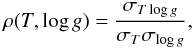 \appendix \setcounter{section}{1} \begin{equation} \rho(T,\log g)={\sigma_{T\log g} \over \sigma_T \sigma_{\log g}}, \end{equation}