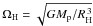 \hbox{$\Omega_{\rm H} = \sqrt{GM_{\rm p}/R_{\rm H}^{\,3}}$}