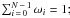 \hbox{$\sum_{i\,=\,0}^{N\,-\,1} \omega_i = 1;$}