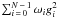 \hbox{$\sum_{i\,=\,0}^{N\,-\,1} \omega_i g_i^2$}