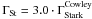 \hbox{$\Gamma _\mathrm{St} = 3.0 \cdot \Gamma_\mathrm{Stark}^\mathrm{Cowley}$}