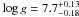 \hbox{$\log g = 7.7^{+0.13}_{-0.18}$}
