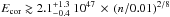 \hbox{$E_{\rm cor} \gtrsim 2.1^{+1.3}_{-0.4}\ 10^{47} \,\times\,(n/0.01)^{2/8}$}