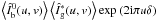 \hbox{$\left\langle{\hat I_{\rm b}^0}(u,v)\right\rangle\left\langle{\hat I}_{\rm g}^*(u,v)\right\rangle\exp{(2{\rm i}\pi u\delta)} $}