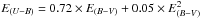 \hbox{$ E_ {(U-B)} = 0.72 \times E_ {(B-V)} + 0.05 \times E_{(B-V)}^2 $}